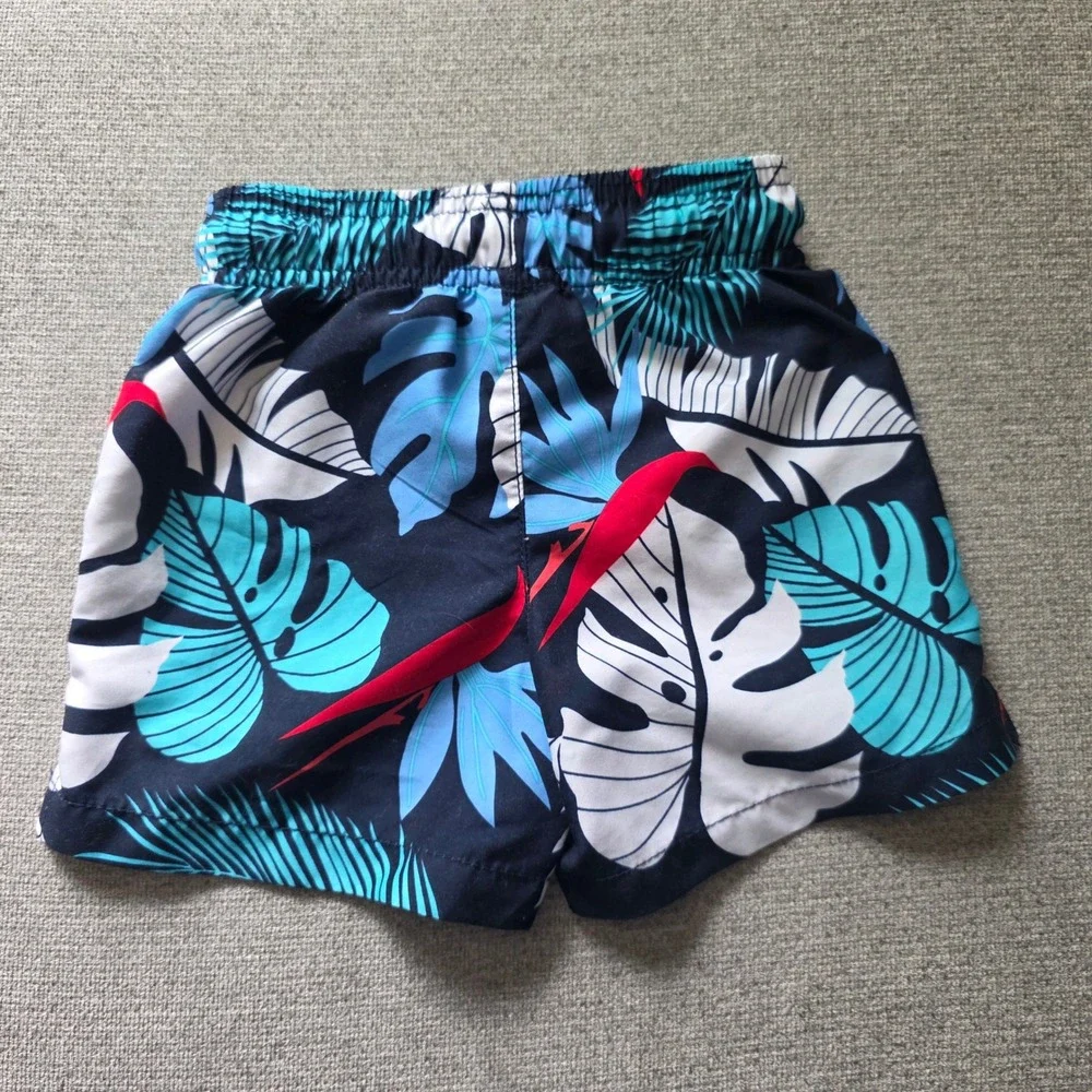 The Children's Place Sport Baby Boy Tropical Leaf Swim Trunks Navy Blue 9-12M